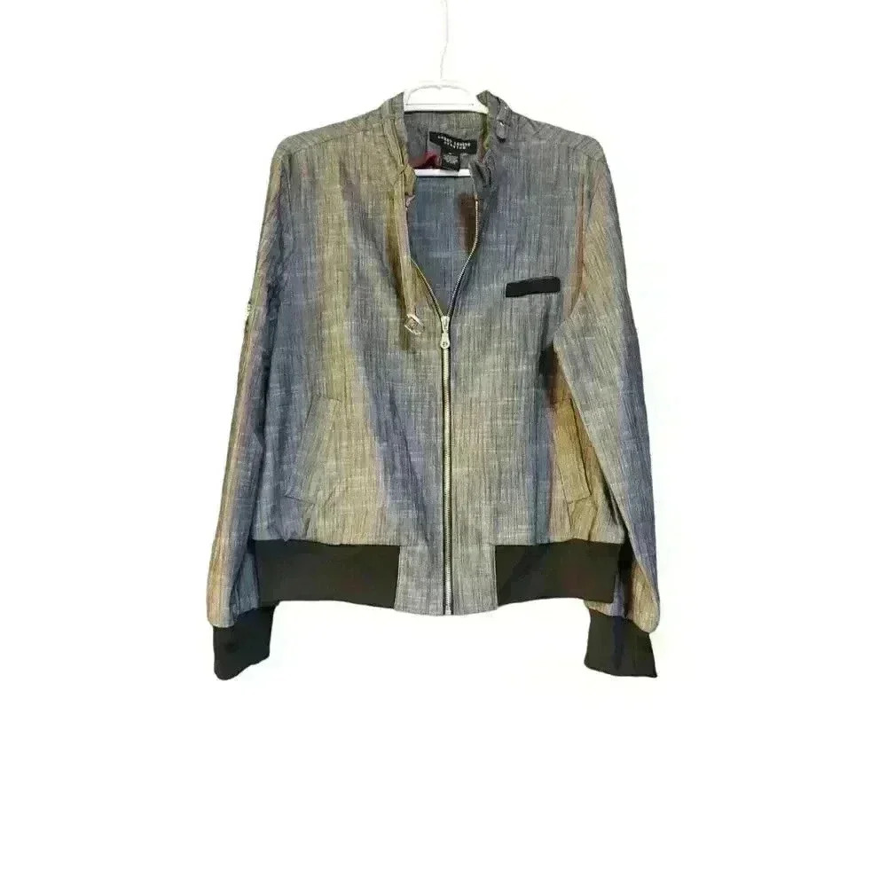 Lifestyle Attitude By Larry Levine Stretch Gray Zip Trendy‎ Jacket Womens XL